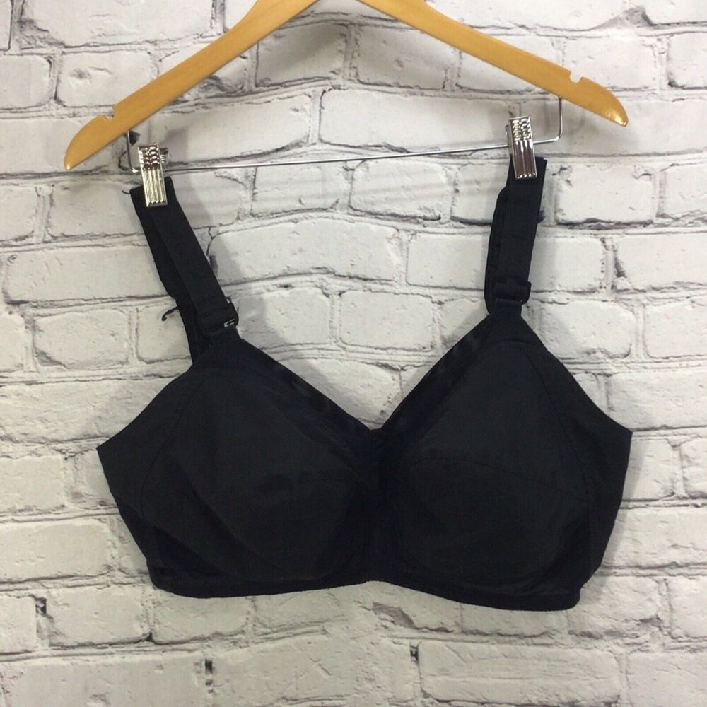 Vintage‎ Vanity Fair Bra 38DD Style #532 Black Wire-Free Comfort Straps